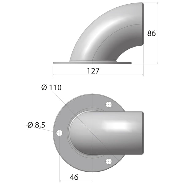 Lofrans kæde indføringsrør til SX ankerspil, Ø110mm