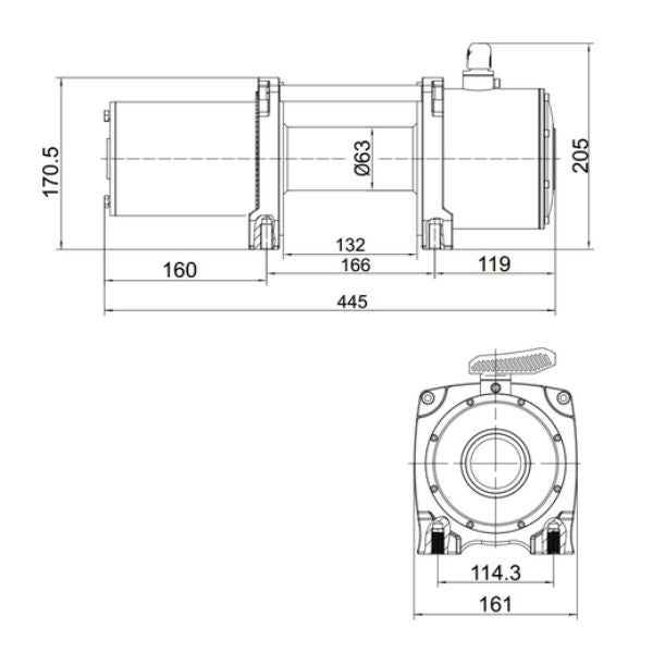 Rock RES6000 EL-trailerspil 12 Vdc 4,6HK (3,4Kw) 2720 kg