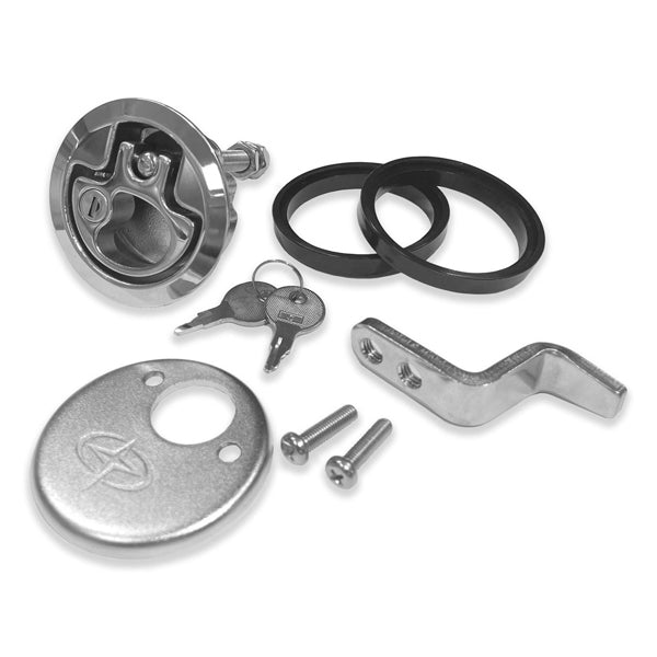 Roca Dørkbeslag Ø76 vinklet rigel låsbar 316