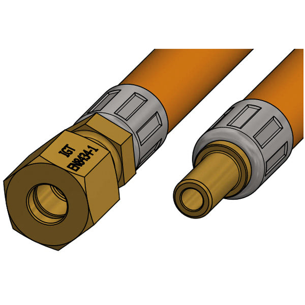 Gasslange ender: Ø8mm rør + 8mm studs blister