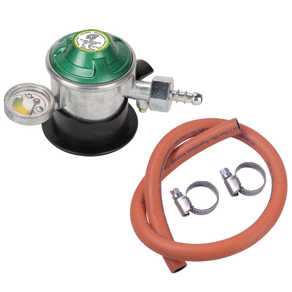 Gasregulator basic med manometer & 2 meter slange Ø10mm