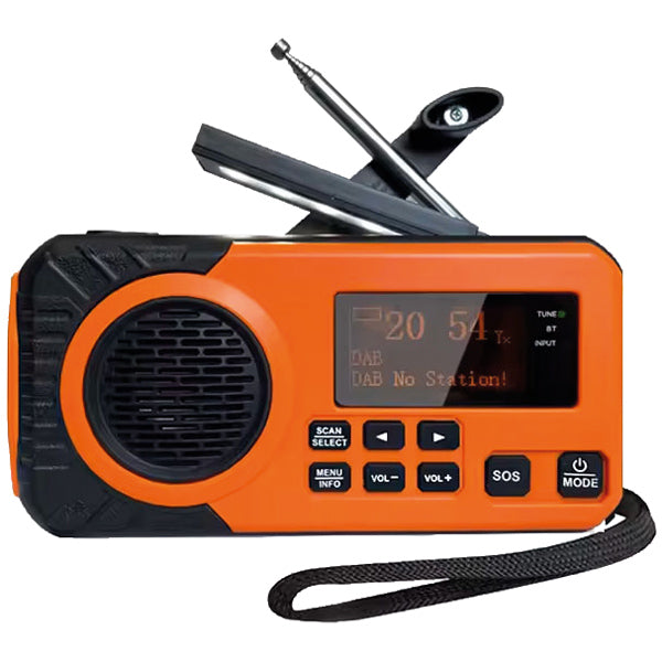 Nødradio med DAB+/FM og solcelle
