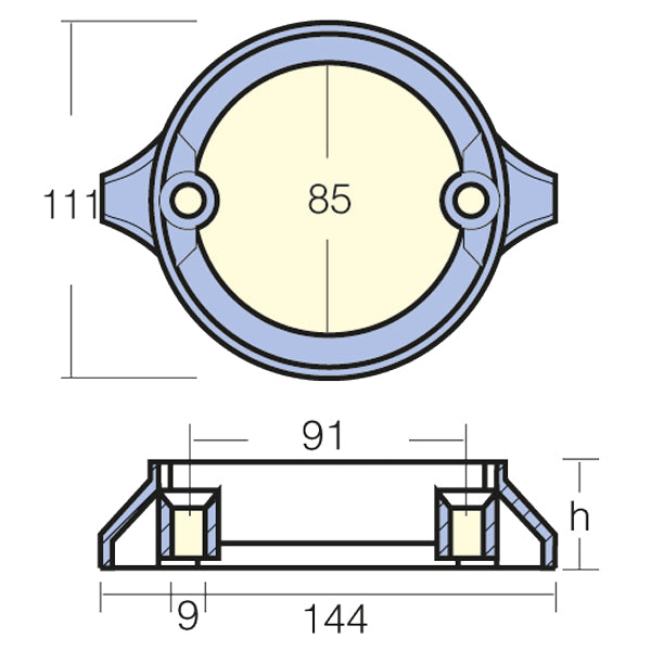 Tecnoseal zinkring for 290 duo prop fra 2002