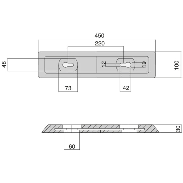 1852 Zink til Sealine 450x100x12mm 7,20kg