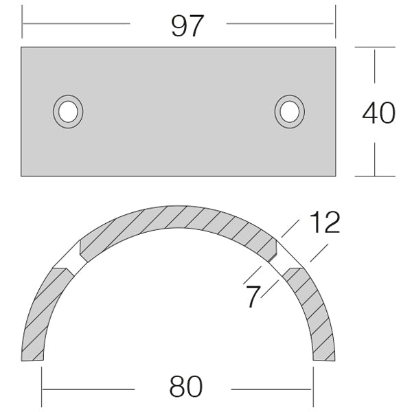 1852 Zink Gori ringanode, 2 bl.sd. 13"-18" Ø80mm