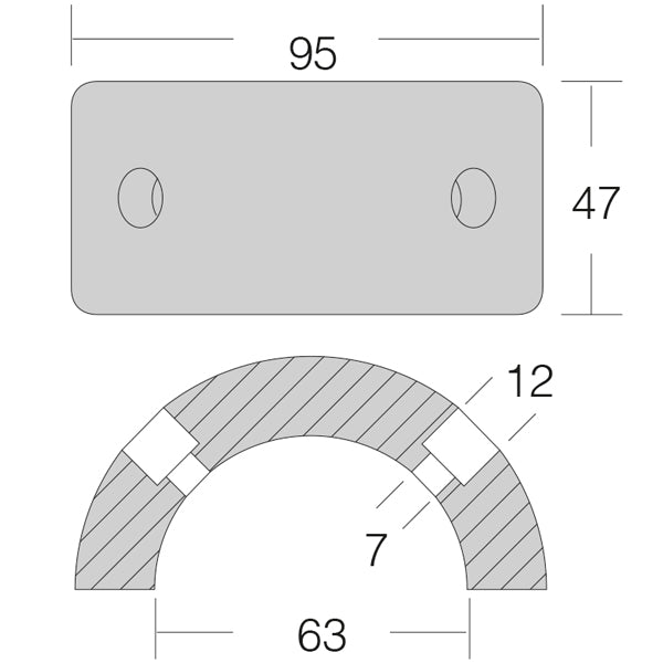 1852 Zink Gori ringanode, 3 bl. 22"-26" Ø63mm
