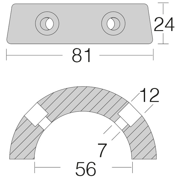 1852 Zink Gori ringanode, sd/3p 15"-16.5" Ø56mm
