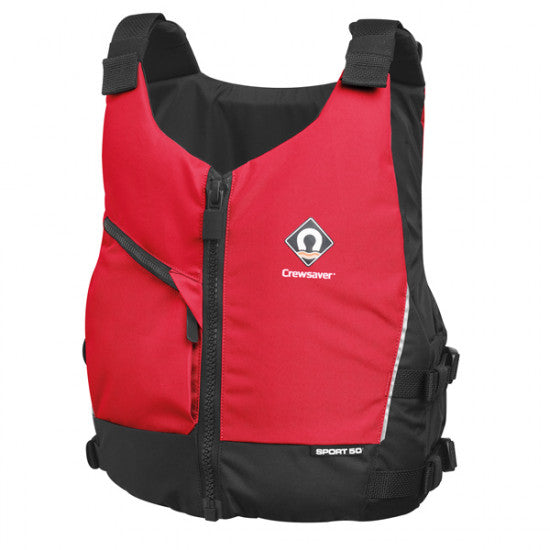 Crewsaver Sport 50N flydevest, Rød M/L brystmål 99-111cm