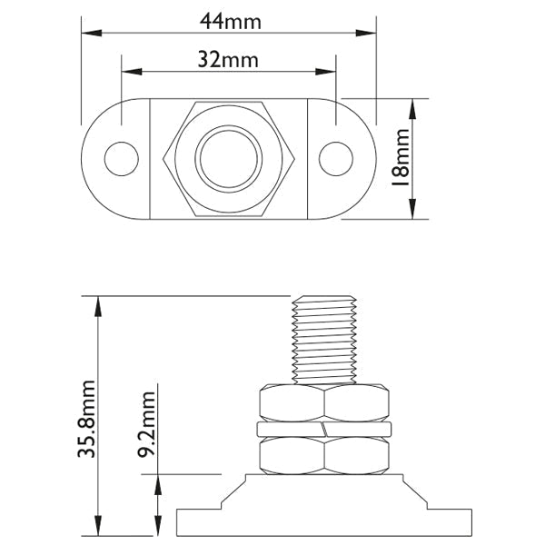 Bep samleblok 6mm sort, med dæksel
