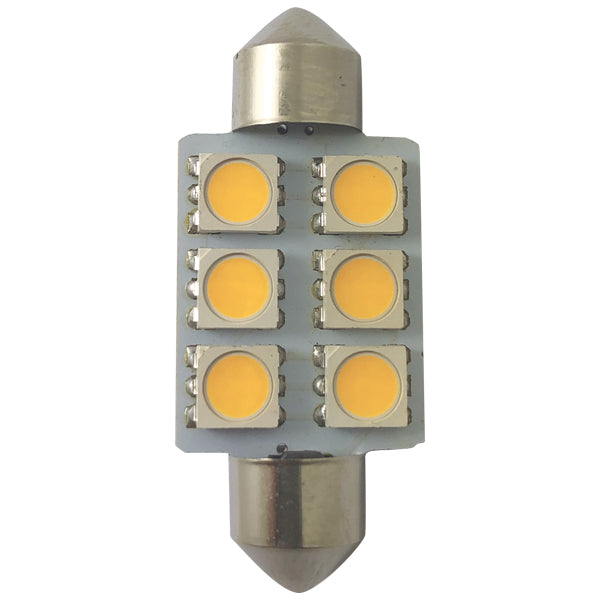 1852 LED pinolpære 37mm 10-35vdc 1,2/10W - 2 pak