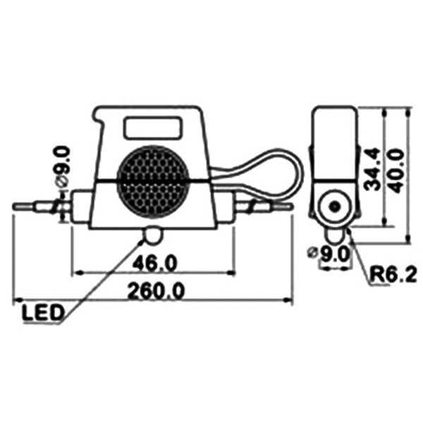 Vandtæt sikrings holder 30Amp med lys