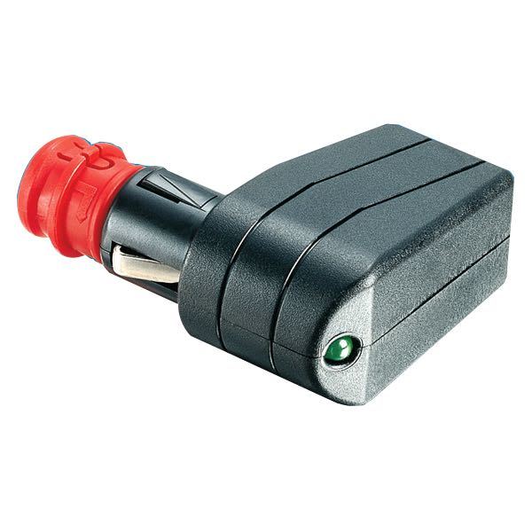 Universalstik 12/24V 7,5Amp vinklet med led