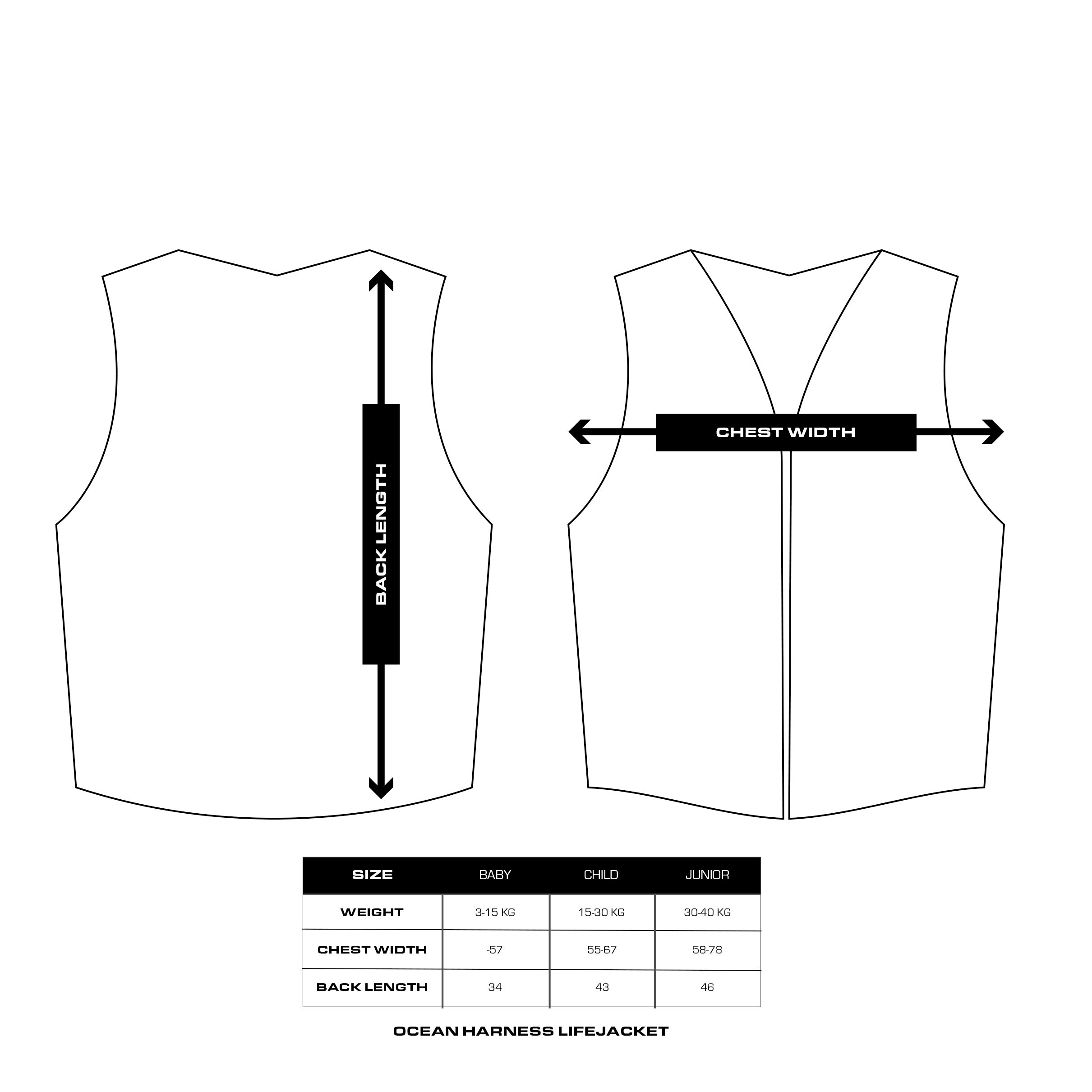 Ocean Børne redningsvest m. sele UV_Gul BALTIC 1299