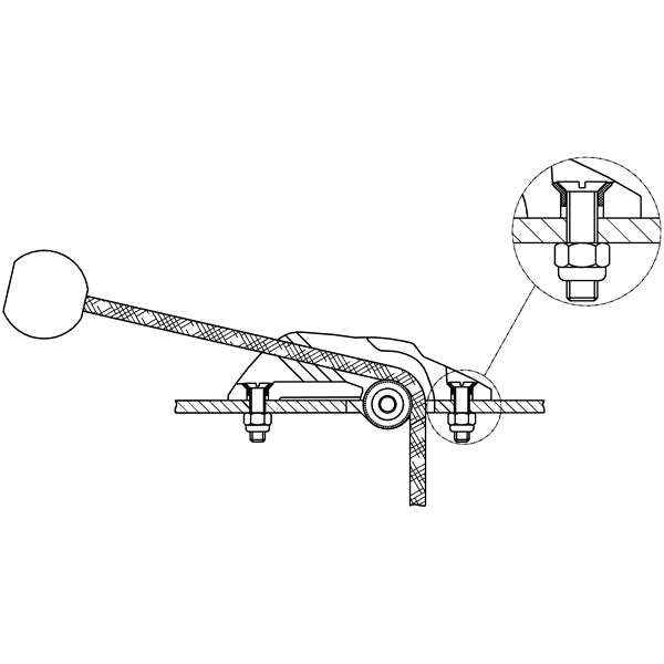 Ronstan V-cleat gennemføring alu. 4-8mm