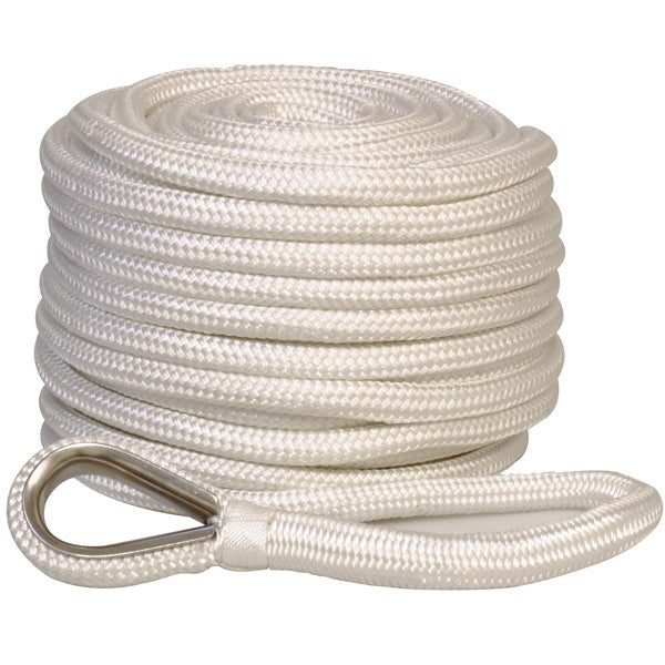 1852 Ankertov flettet polyester med bly, hvid