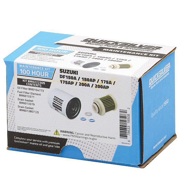 Quicksilver 8M0222309 100T Service Kit, Suzuki DF150A/AP-175A/AP-200A/AP
