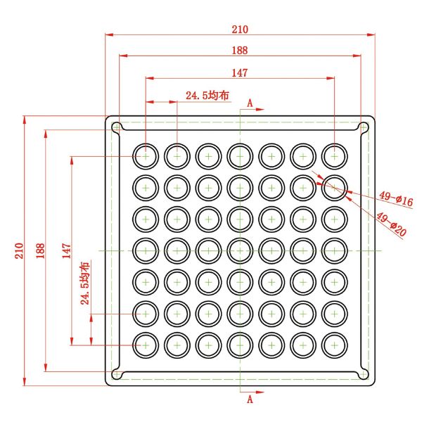 1852 gummiplade 200x200mm til topplade
