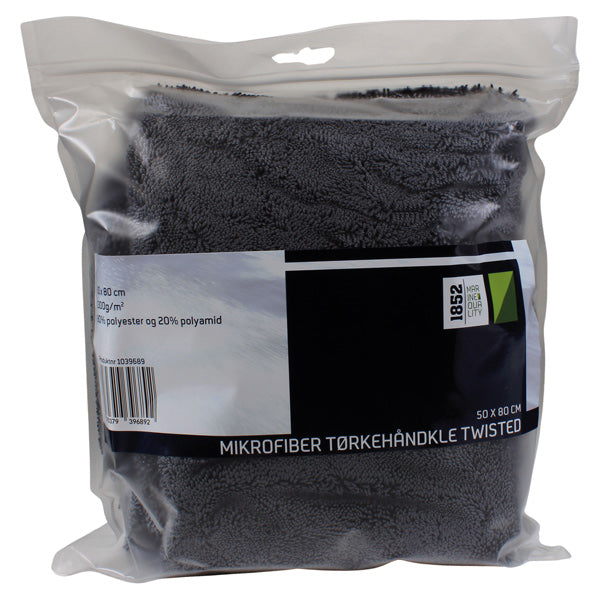 1852 Mikrofiber tørre klud grå 50x80cm 1300g/m2