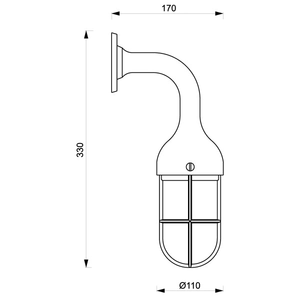 Foresti Væglampe m. gitter forkromet