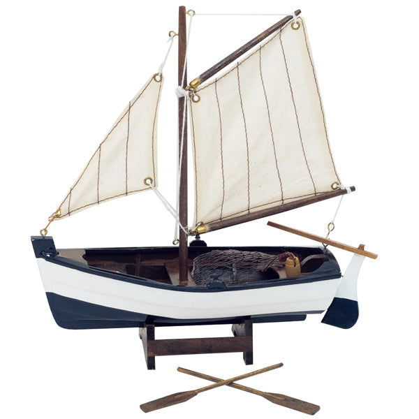 Modelsejlskib med åre 22x22 cm