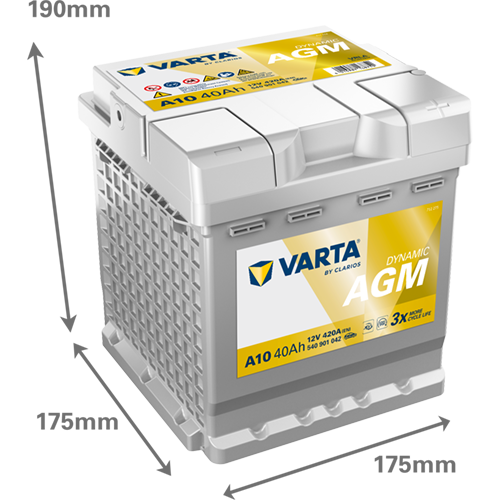 VARTA Dynamic AGM batteri 12V 40Ah A10