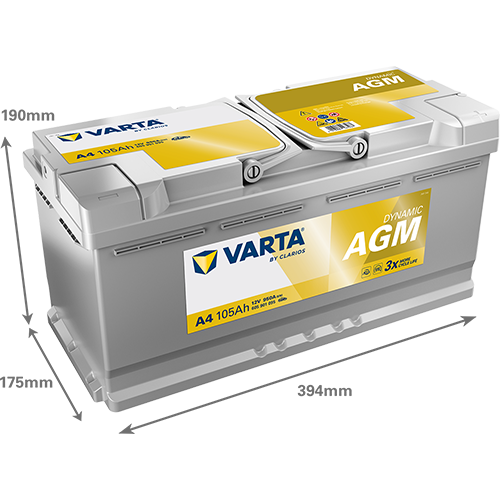 VARTA Dynamic AGM batteri 12V 105Ah A4
