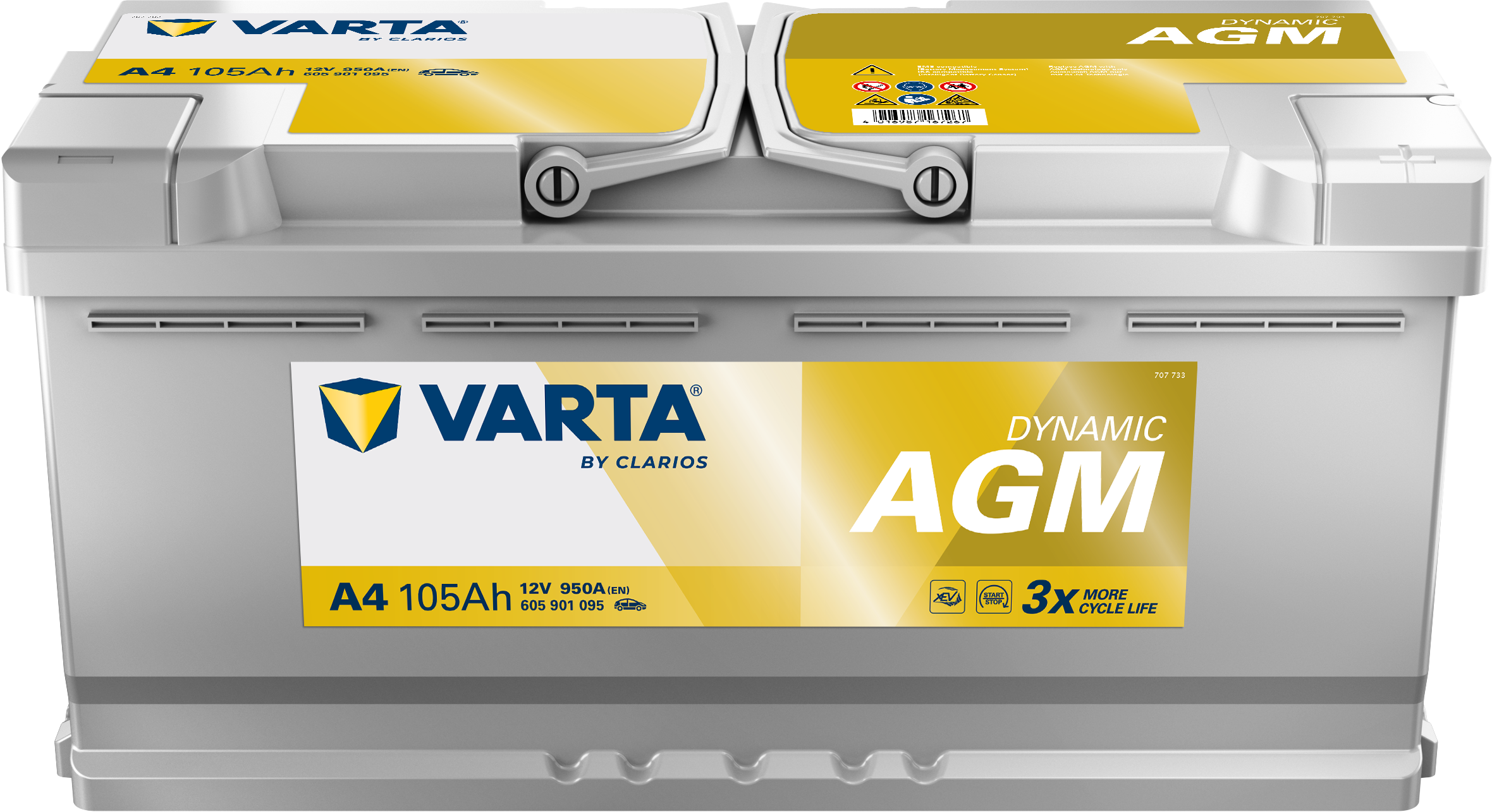 VARTA Dynamic AGM batteri 12V 105Ah A4
