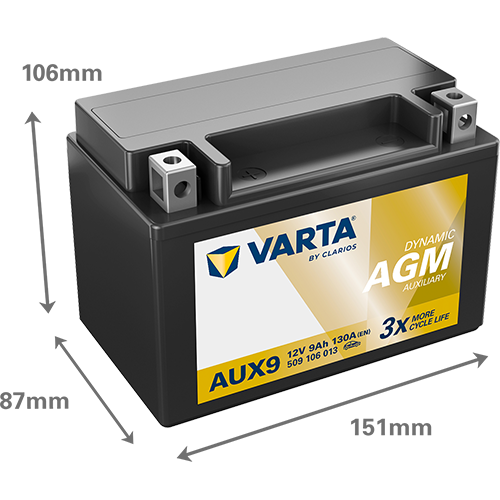 VARTA Dynamic AUX batteri 12V 9Ah AUX9
