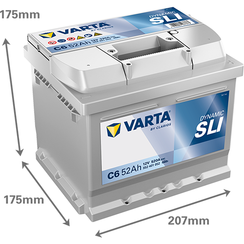VARTA Dynamic SLI batteri 12V 52Ah C6