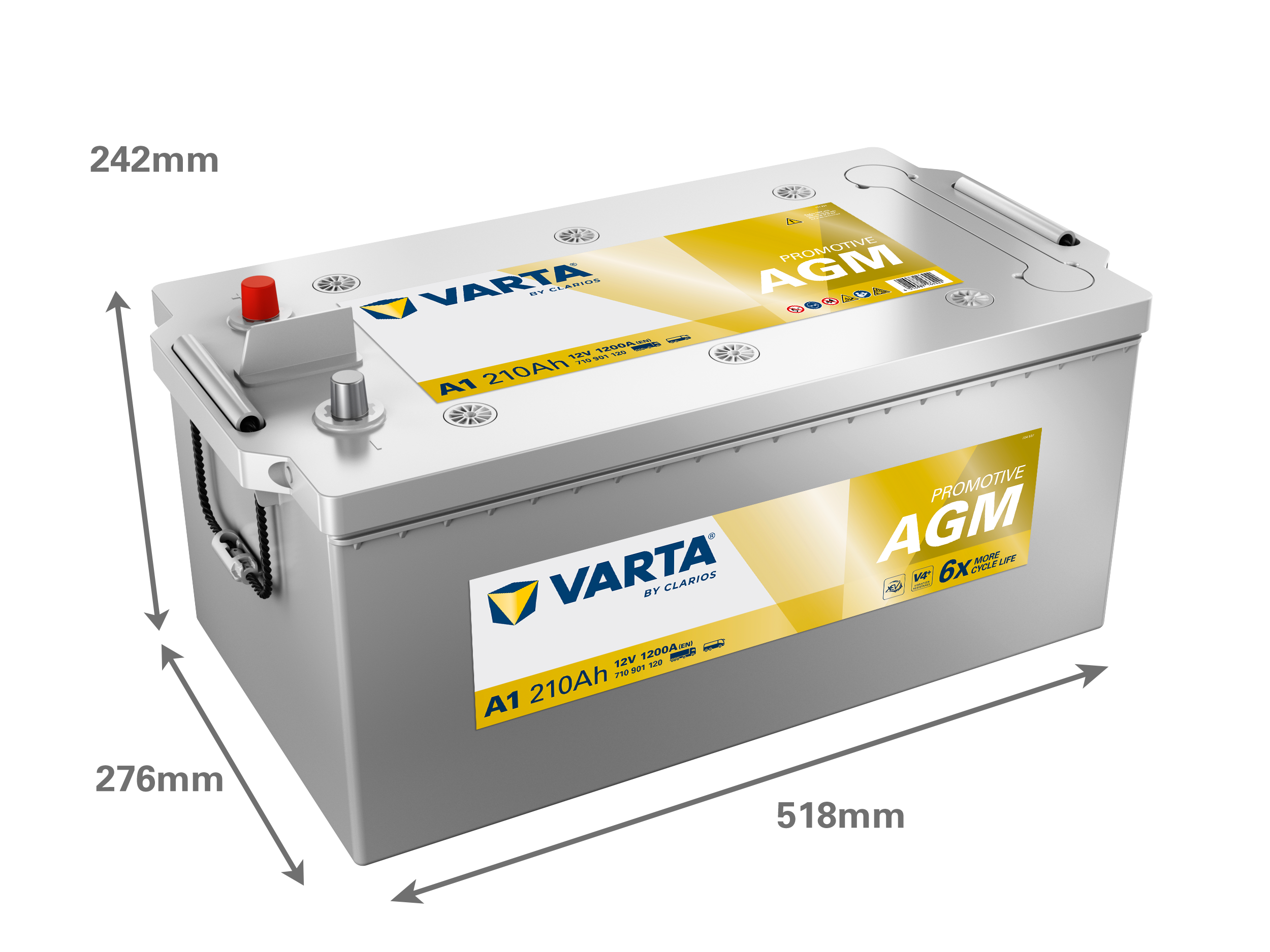 VARTA ProMotive AGM batteri 12V 210Ah A1