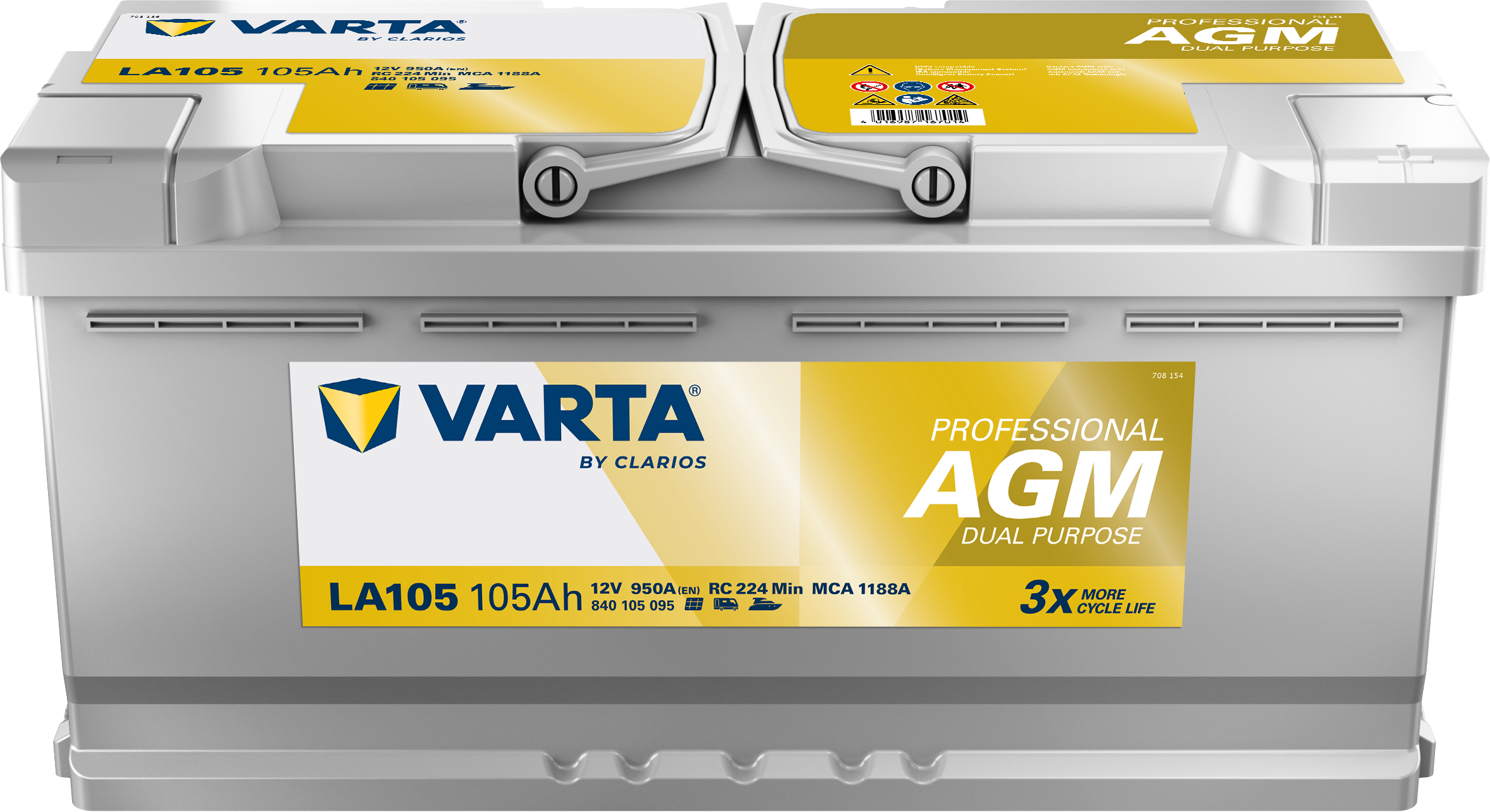 VARTA Professional Dual Purpose AGM batteri 12V 105Ah LA105