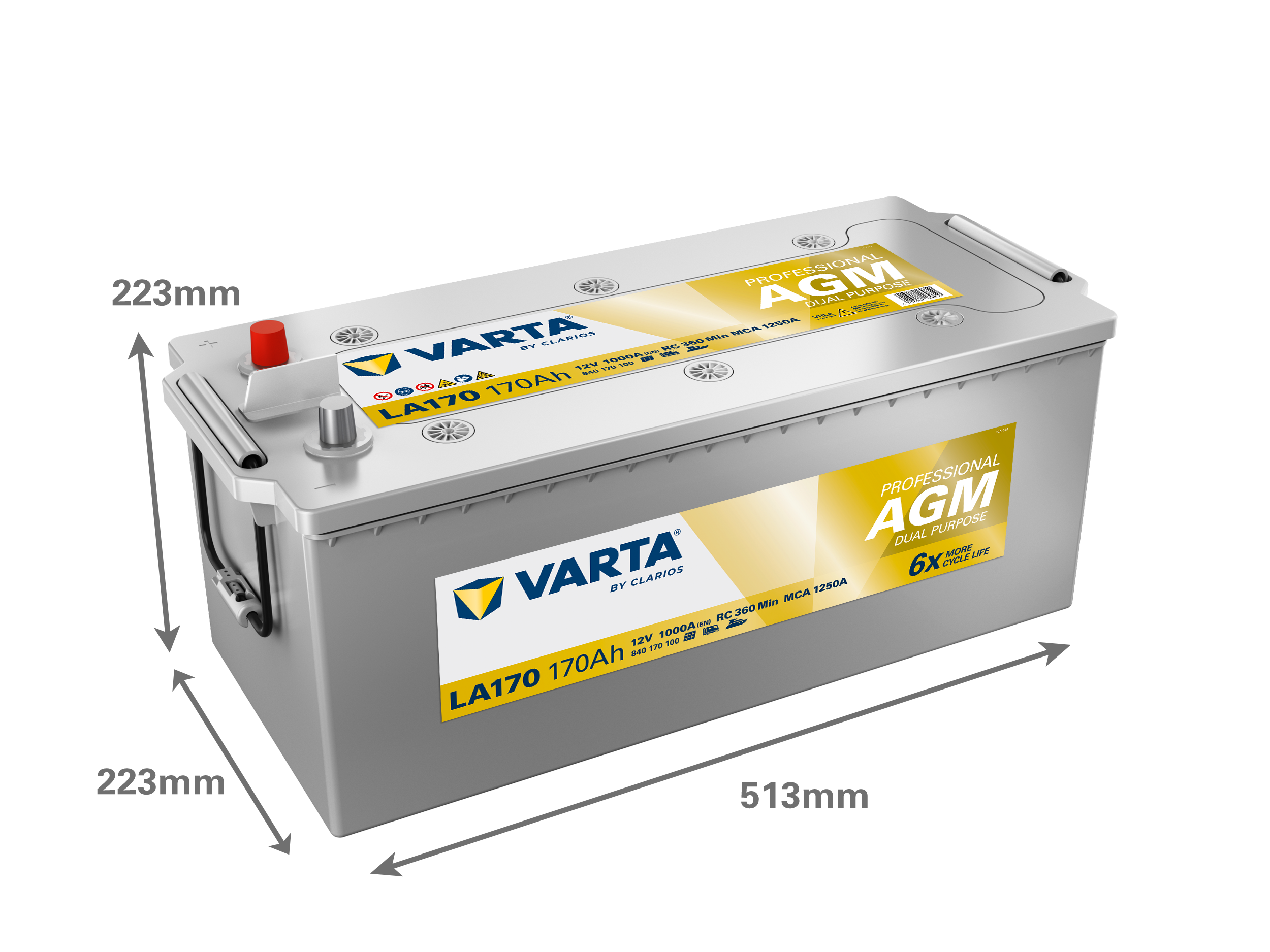 VARTA Professional Dual Purpose AGM batteri 12V 170Ah LA170