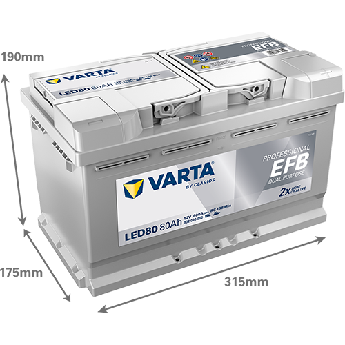 VARTA Professional Dual Purpose EFB batteri 12V 80Ah LED80