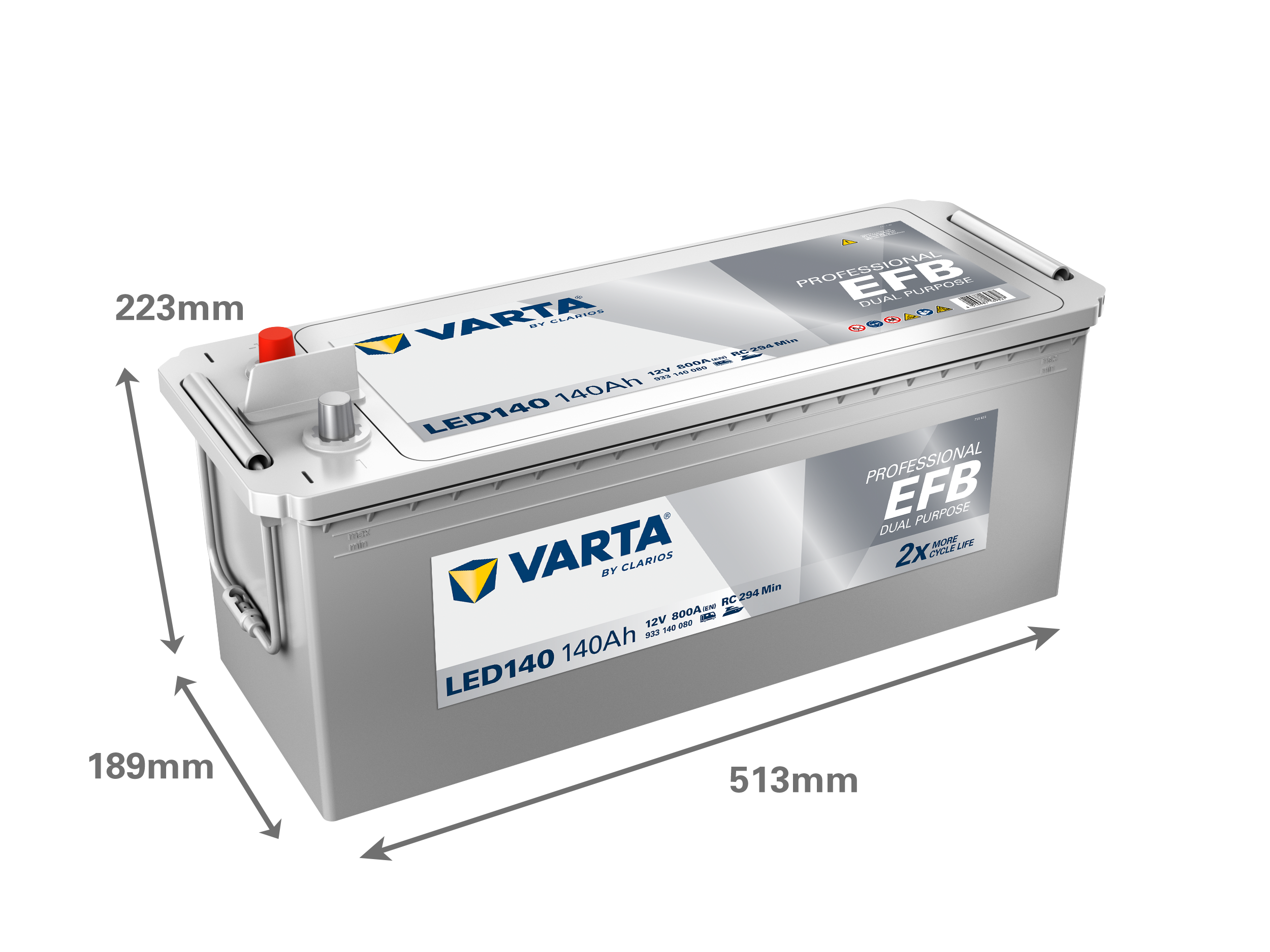 VARTA Professional Dual Purpose EFB batteri 12V 140Ah LED140