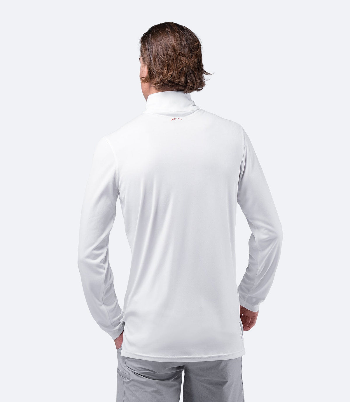 Mens UVActive High Collar 1/4 Zip Top - White