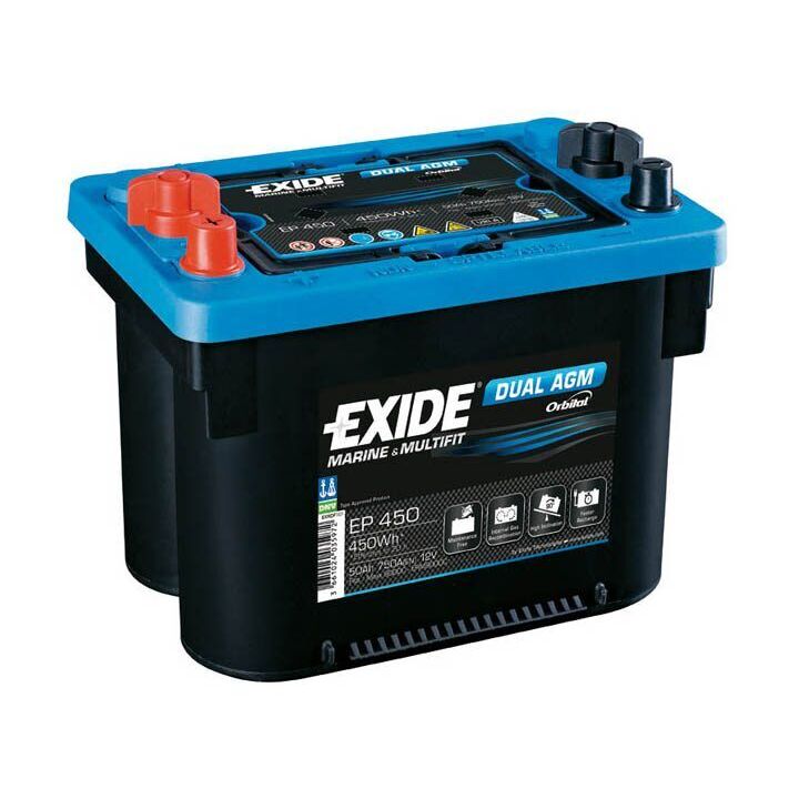 Exide Batteri dual AGM spiral 750cca - 50Ah gevind