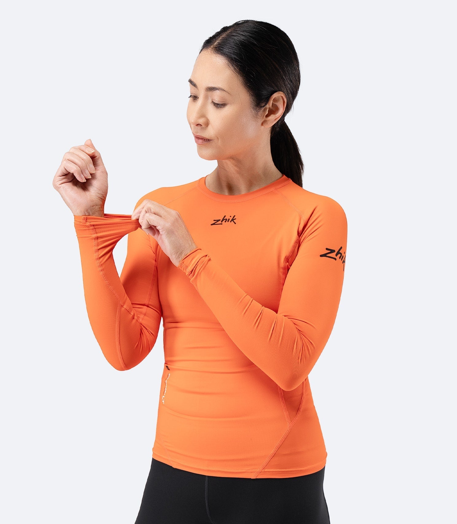 Womens Eco Spandex LT Long Sleeve Baselayer Top - Flame Red