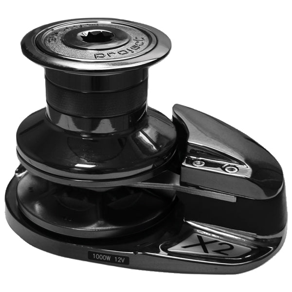 Lofrans X2 sort ankerspil 12V 1000W høj kæde 8mm 14mm tov