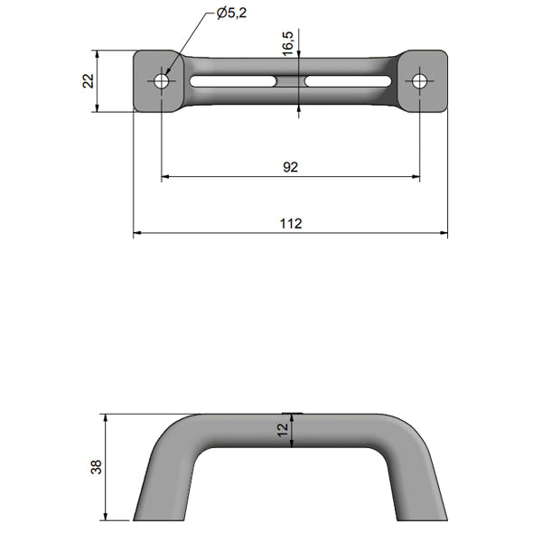Roca plast håndtag sort