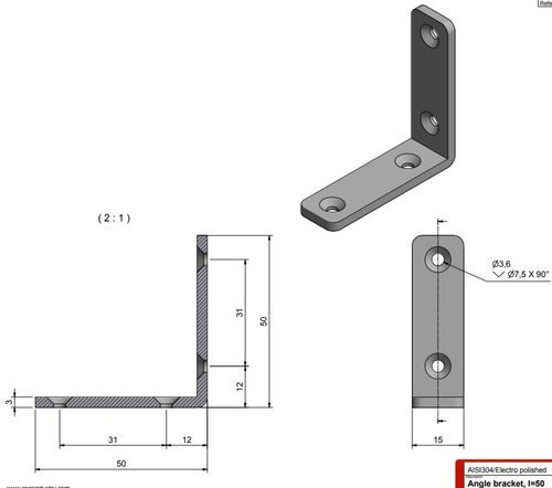 Roca vinkelbeslag RF304