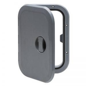 Indbygningsboks grå med luge 27x37,3x16cm