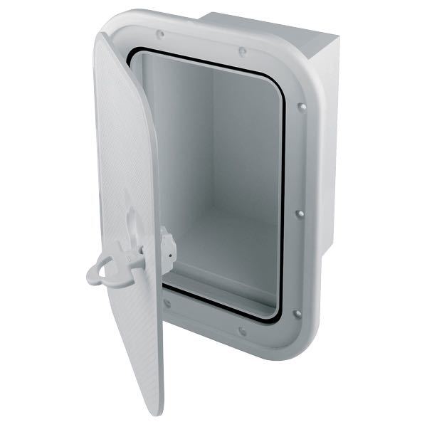 Indbygningsboks sort med luge 27x37,3x16cm