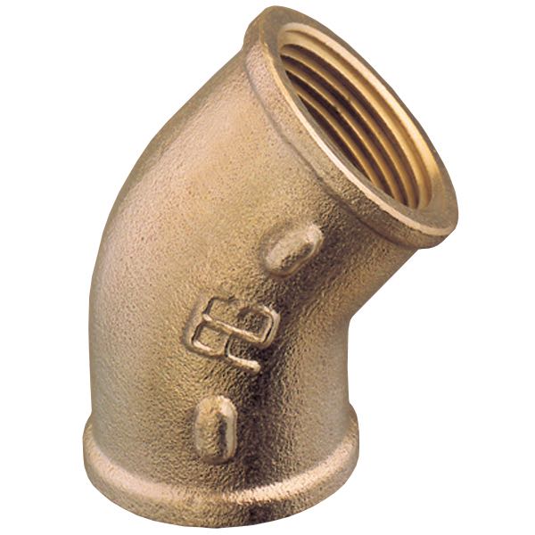 Guidi bøjning 45º indv./indv. gevind, bronze