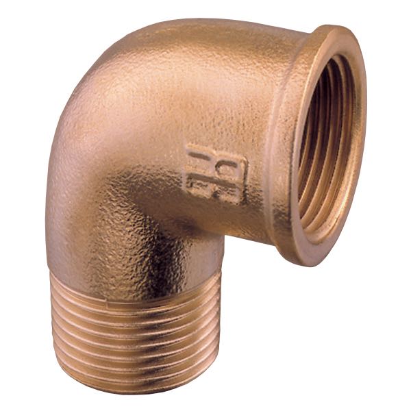 Guidi bøjning 90° indv./udv. gevind, bronze