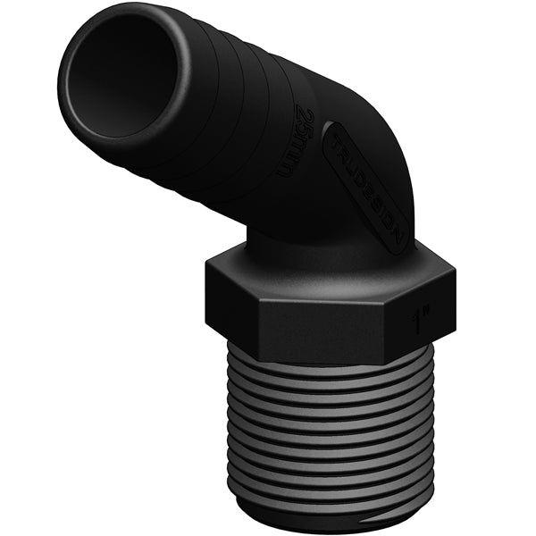 Trudesign Slangestuds 120° komposit sort 1 1/4