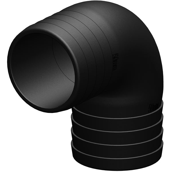Trudesign 90º slangestuds plast, sort