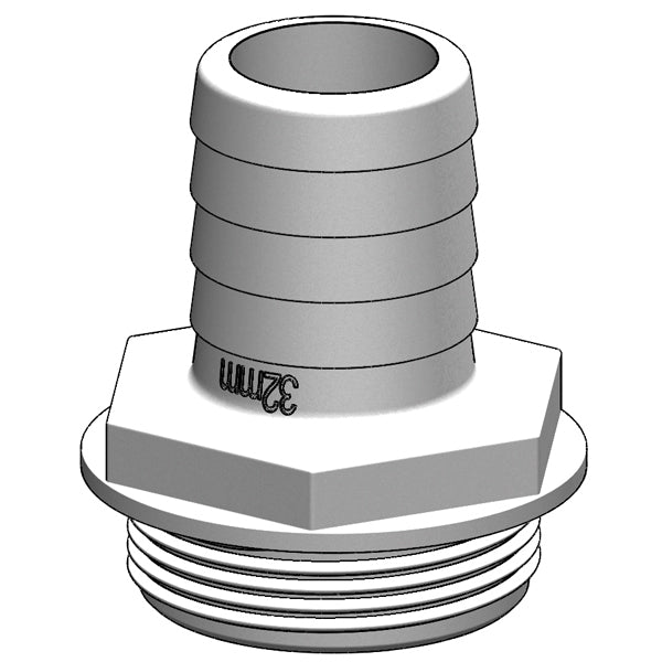 Trudesign Slangestuds 1 1/2" hvid, til y-ventil