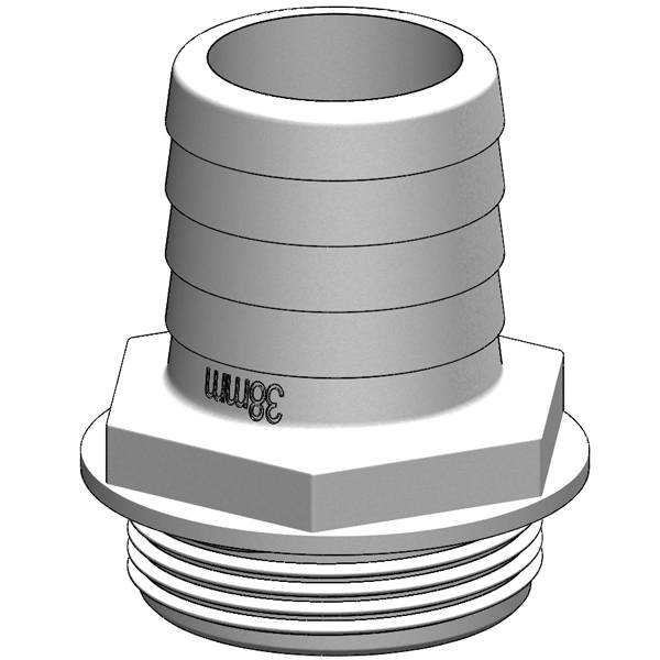 Trudesign Slangestuds 1 1/2" hvid, til y-ventil