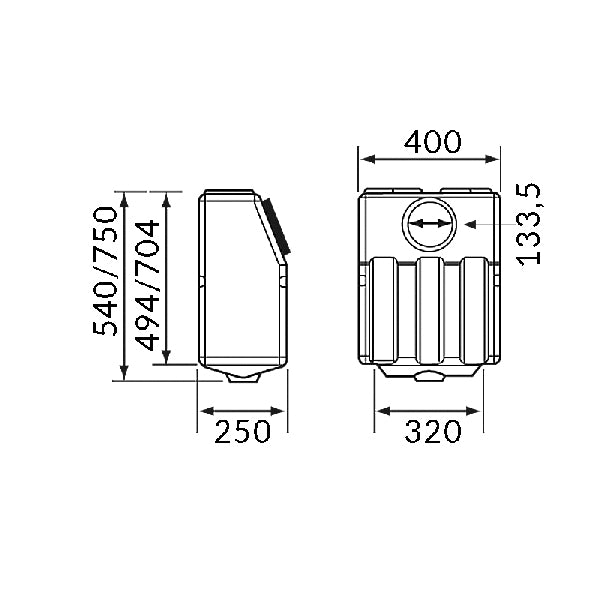Nuova Rade septiktank vertikal 60L 302 x 250 x 750 mm brun