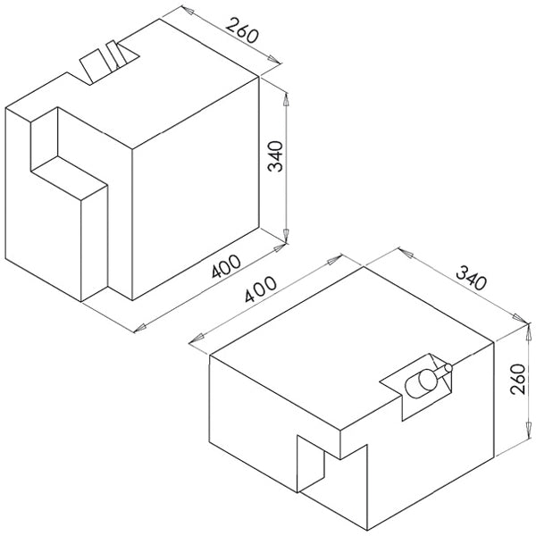 Vandtank 32l hvid med 12v trykvandspumpe 40x26x34cm